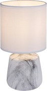 Rabalux Nalisa, настолна лампа, овална керамична лампа с мраморен ефект и бял текстилен абажур, E14 1xMAX40W, В24см, Д12,5см, ка