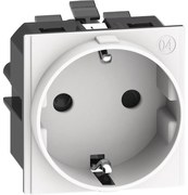 BTICINO Контакт ШУКО 2P+E 2 мод. 16A детска защита авт. клеми цвят Бял Living Now  - KW4141A