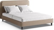 Сиво-бежово тапицирано двойно легло с включена подматрачна рамка 180x200 cm Aveline – Micadoni