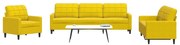 3278447 vidaXL Комплект дивани от 4 части с възглавници, жълт, кадифе