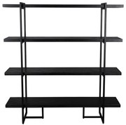 Черна етажерка за книги от екзотична дървесина 140x146 cm Class - Dutchbone