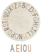Кремаво памучно детско килимче за игра ø120 cm ABC Color and Letters – Lorena Canals