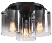 Searchlight 88911-3BK - Плафон SWEDEN 3xE27/60W/230V Ø39 см черен/опушен