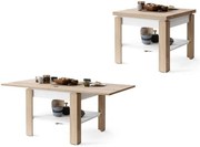 ЛЕО Дъб Сонома/Бял мат - КОМПАКТНА МАСА С РАЗТЯГАЩ СЕ ПЛОТ