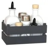 Порцеланов оливерник от 5 части в дървена сива касетка HORECANO(HRC54333)