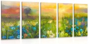 картини от 5 части – Маслена живопис на полски цветя