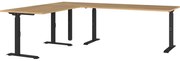 Работна маса с регулируема височина с дъбов плот 200x240 cm Agenda – Germania