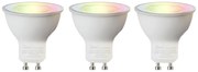 Комплект от 3 смарт GU10 RGBW LED крушки 5W 350 lm 2200-4000K