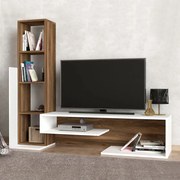 Меламинов ТВ шкаф Bend TopMebel в бял - орех цвят 153,6x39x131cm