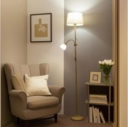 Brilagi - Подова лампа CERIA 1xE27/100W/230V + 1xE14/25W златиста/бежова