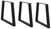 4012584 vidaXL Крака за трапезна маса, V-образни, 3 бр., черни, 70 x (72-73,3) см, стомана