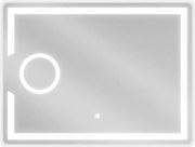 Mexen Onyx осветено огледало за баня с козметично огледало 80 x 60 см, LED 6000K, анти-пара - 9813-080-060-611-00