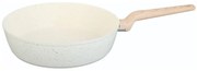 Дълбок тиган Voltz Nice OV54419E24D, 24x6.3 см, Мраморно покритие, Индукция, Кремав меланж