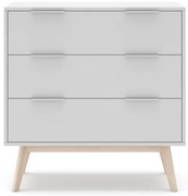 Бял нисък скрин с чекмеджета 80x83 cm Campus - Marckeric