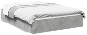 3280695 vidaXL Рамка за легло с чекмеджета, бетонно сива, 135x190 см