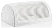 Dunya - Кутия за хляб 41,4x26,9xh18,1см бяла - PVC ратан(05330)