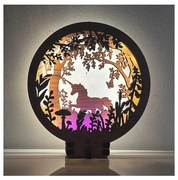 Li-Go 23568/DUB2 - Димируема LED настолна декорация LED/12W/230V 20x22 см, дъб