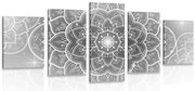 картини от 5 части – Ориенталска Мандала в черно-бяло
