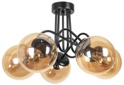 Плафон МОНА, черен/мед, 5хE27