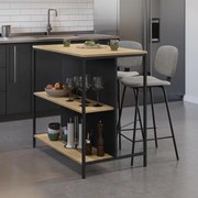 Бар маса Detroit TopMebel от меламин в сапфирен дъб - копринено черно 100x60x95cm