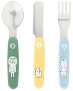 Badabulle - Детски комплект прибори за хранене, метал