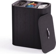 Черен бамбуков кош за пране 3x30 l Tota Trio Luxe – Joseph Joseph
