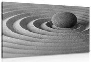 Картина на платно – Релаксиращ камък в черно-бяло