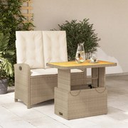3277358 vidaXL Градински комплект с възглавници, 2 части, бежов полиратан