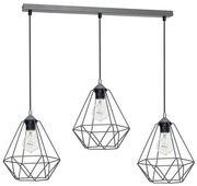 Висящи лампи BASKET 3xE27/60W/230V сива