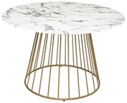 Кръгла трапезна маса Rayo, 120 cm, Темперирано стъкло мраморен ефект