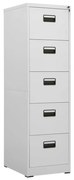 336283 vidaXL Шкаф за папки, светлосив, 46x62x164 cм, стомана