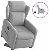 3303163 vidaXL Електрически изправящ реклайнер стол, облачно сив, текстил