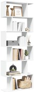 858084 vidaXL Разделител за стая / библиотека, бял, 6 нива, 70x24x193 см