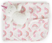 CANGAROO Одеяло с играчка UNICORN СИВИ/РОЗОВИ ЗВЕЗДИ