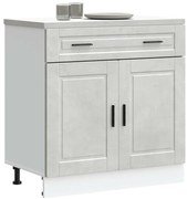 853981 vidaXL Кухненски шкаф Porto, бетонно сив, инженерно дърво