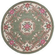 Зелен вълнен килим Обюсон, ⌀ 120 cm - Flair Rugs