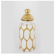 Керамичен буркан 31x12,5 см златист/бял