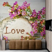 Фототапет – С надпис върху камък Love