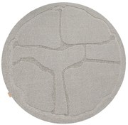 Сив вълнен кръгъл килим ø 160 cm Morphic Organica – Agnella