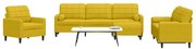 3278467 vidaXL Мека мебел от 4 части с възглавници и болстери жълт кадифе