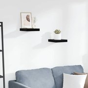 323761 vidaXL Окачени стенни рафтове, 2 бр, черен гланц, 23x23,5x3,8 см, МДФ