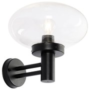 Модерна външна стенна лампа черна със стъкло - Elly