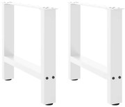 4013285 vidaXL Крака за масичка за кафе, бели, 2 бр., 60 x (42-43) см, стомана