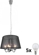 Reality - LED полилей на верига CIMA 5xE14/40W/230V черен