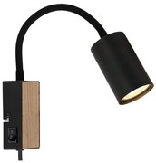 Globo 57911WBW - Гъвкава настолна лампа ROBBY 1xGU10/35W/230V черна/кафява