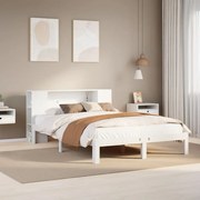 3322512 vidaXL Легло с етажерка за книги, без матрак, 140x190 см, бор масив