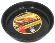 Емайлирана кръгла тава плитка 32 х 6см черна РЯ- (442/32)