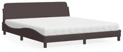 3208447 vidaXL Легло с матрак Dover, тъмнокафяво, 180x200 см, плат