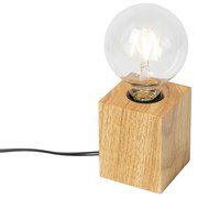 Ръстична настолна лампа дърво натурално - Bloc