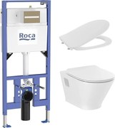 Комплект за WC Duplo S 135 mm 4 в 1 The Gap Round Rimless (бутон по избор) (A8900A902E + A3460N7000 + A801D12003)